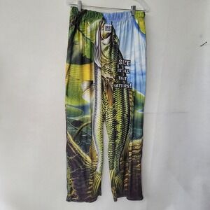 Brief Insanity Mens XX‎ Large Pajama Pants Bass Fish Print Elastic Waist